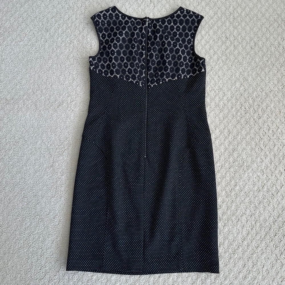 Ann Taylor Polka Dot Lace Sleeveless Sheath Dress Size 6P Office Casual Business - Picture 8 of 14